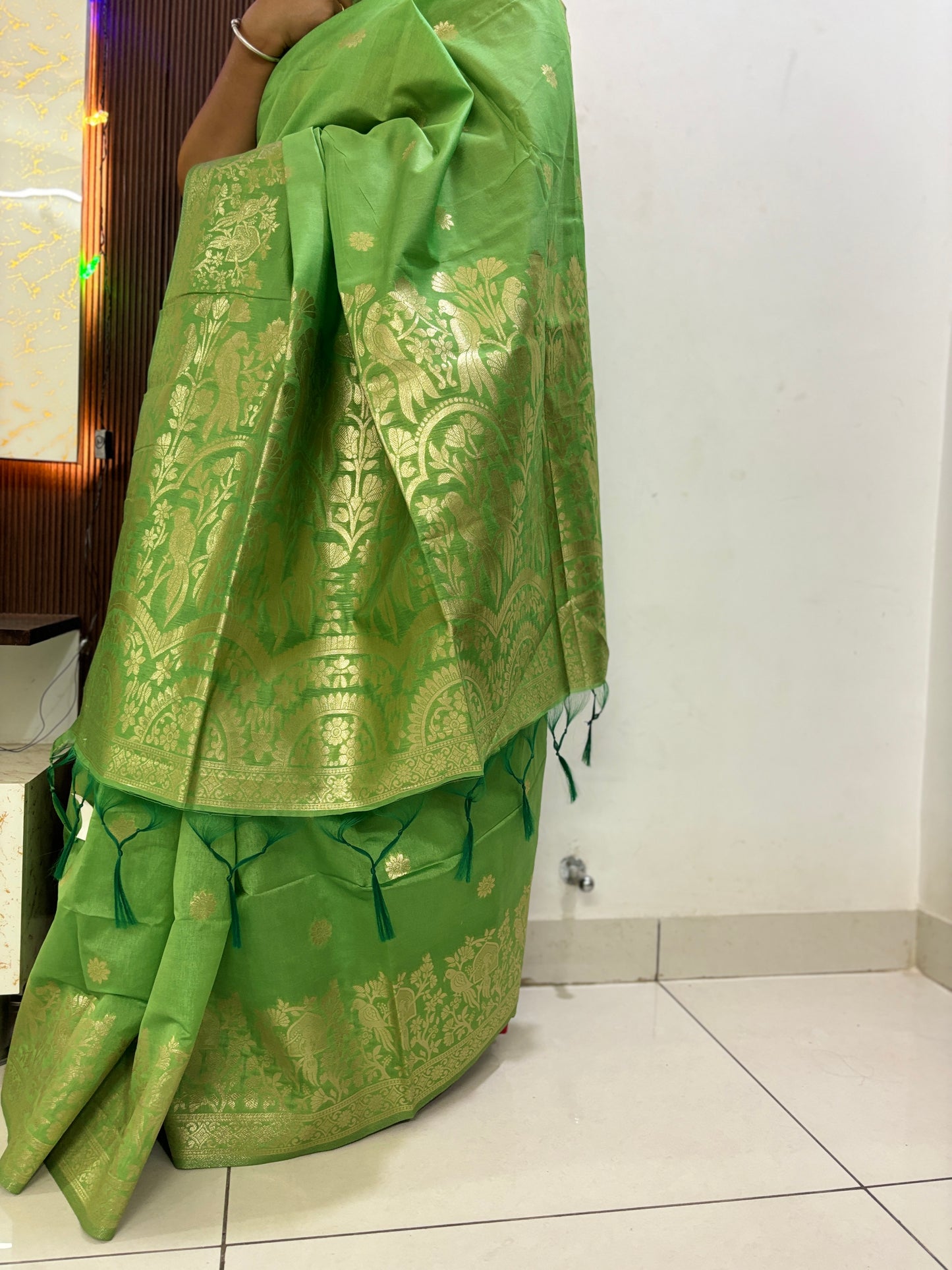 Parrot Green Parrot Saree