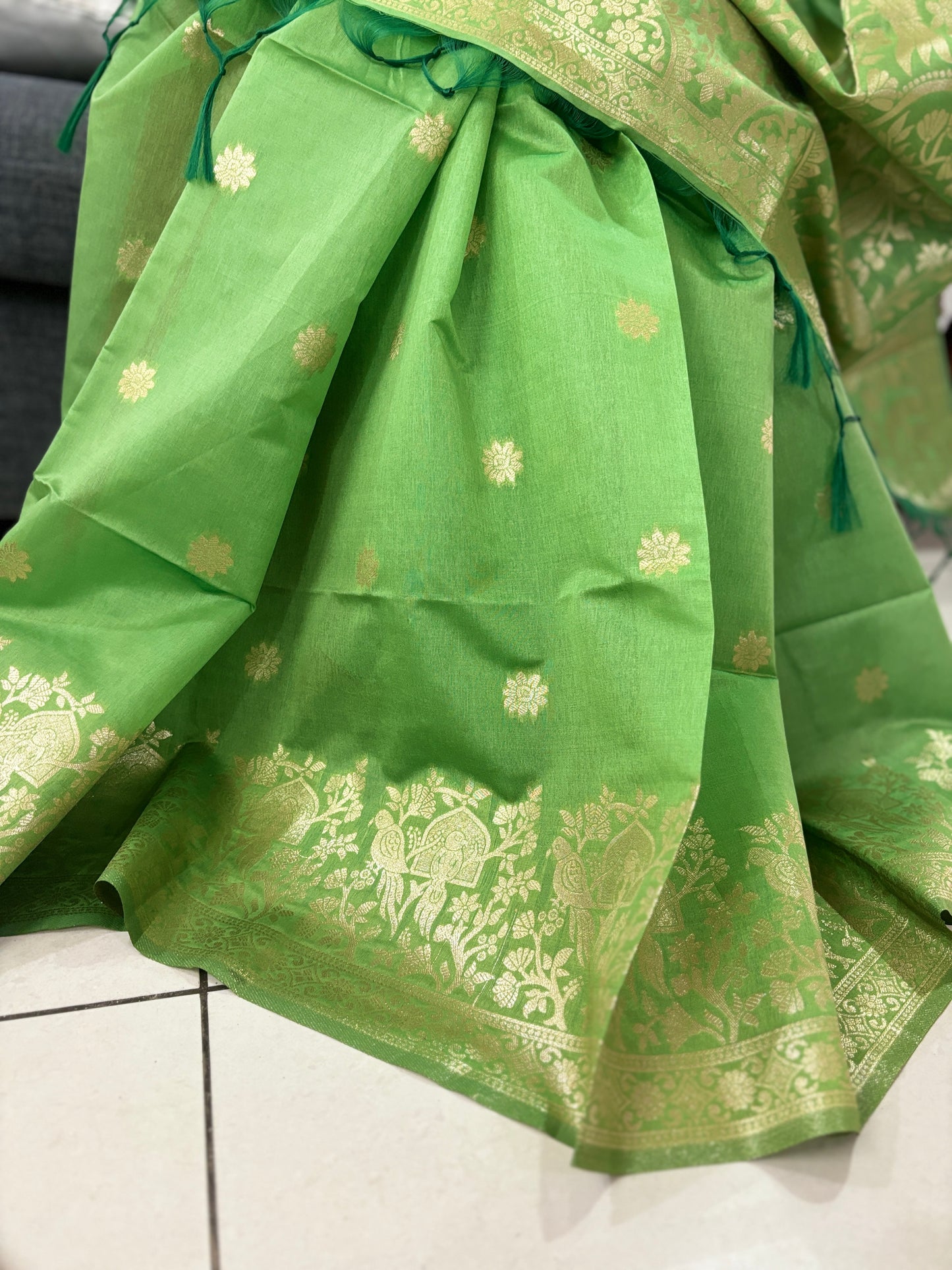 Parrot Green Parrot Saree