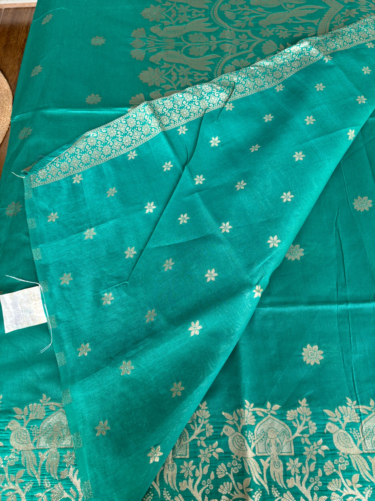 Rama Green Parrot Silk Saree