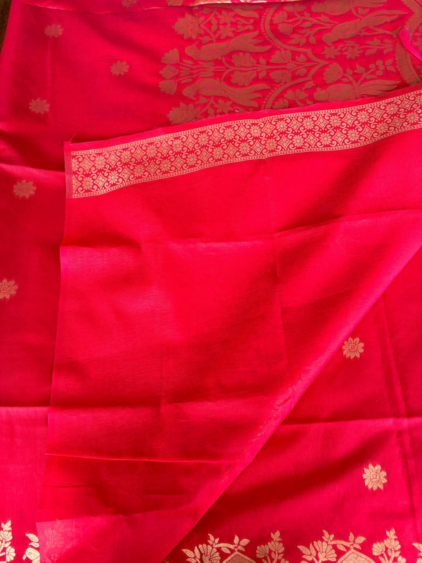 Red Parrot Saree