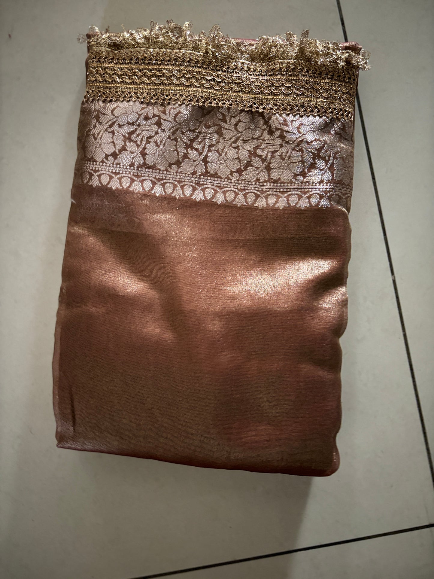 Brown Tissue Silk Saree