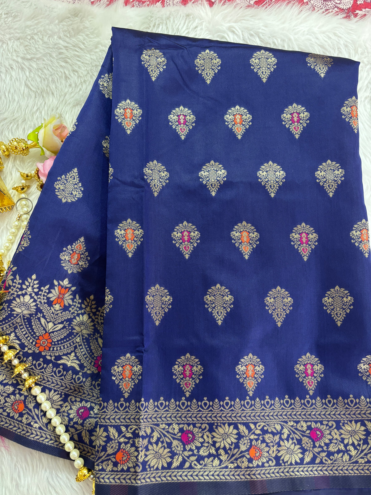 Meera - Royal Blue Soft Silk Saree