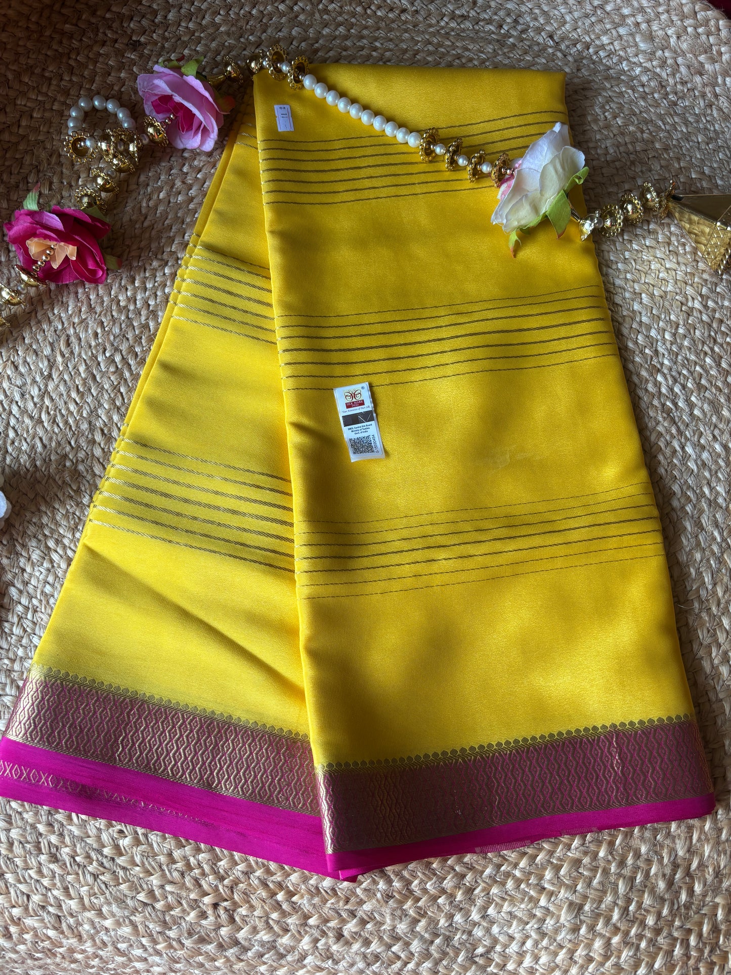 Pure Mysore Silk seven lines