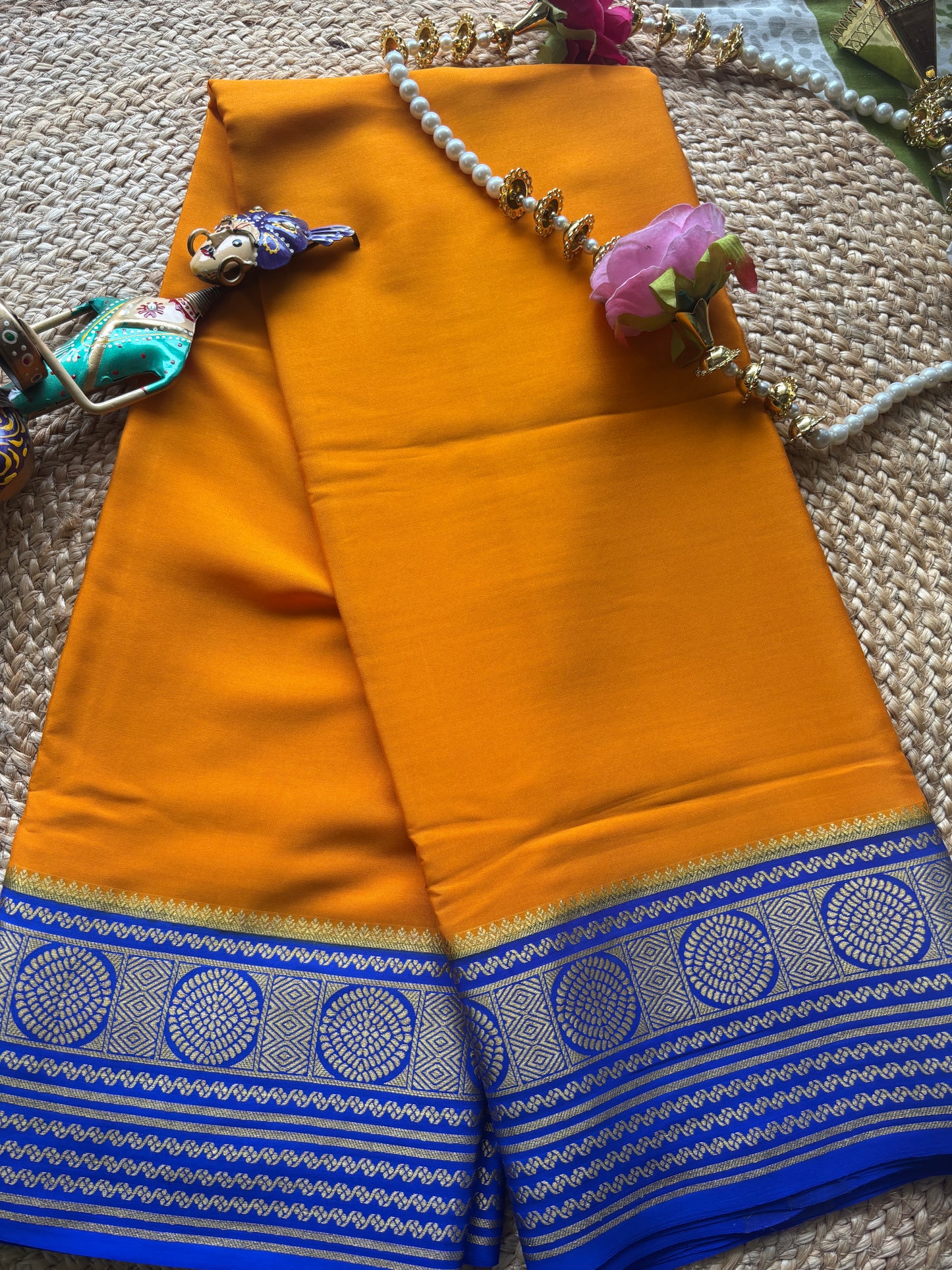 Pure Mysore Silk Chakra Border Saree