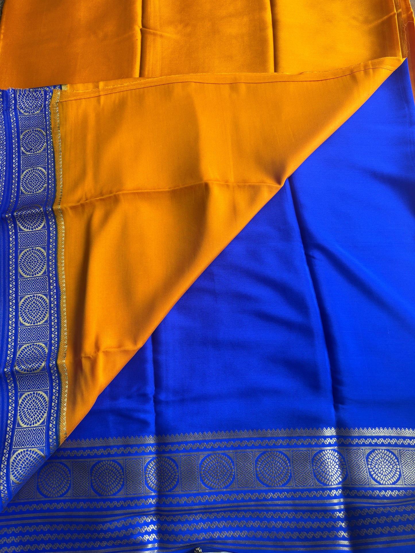 Pure Mysore Silk Chakra Border Saree