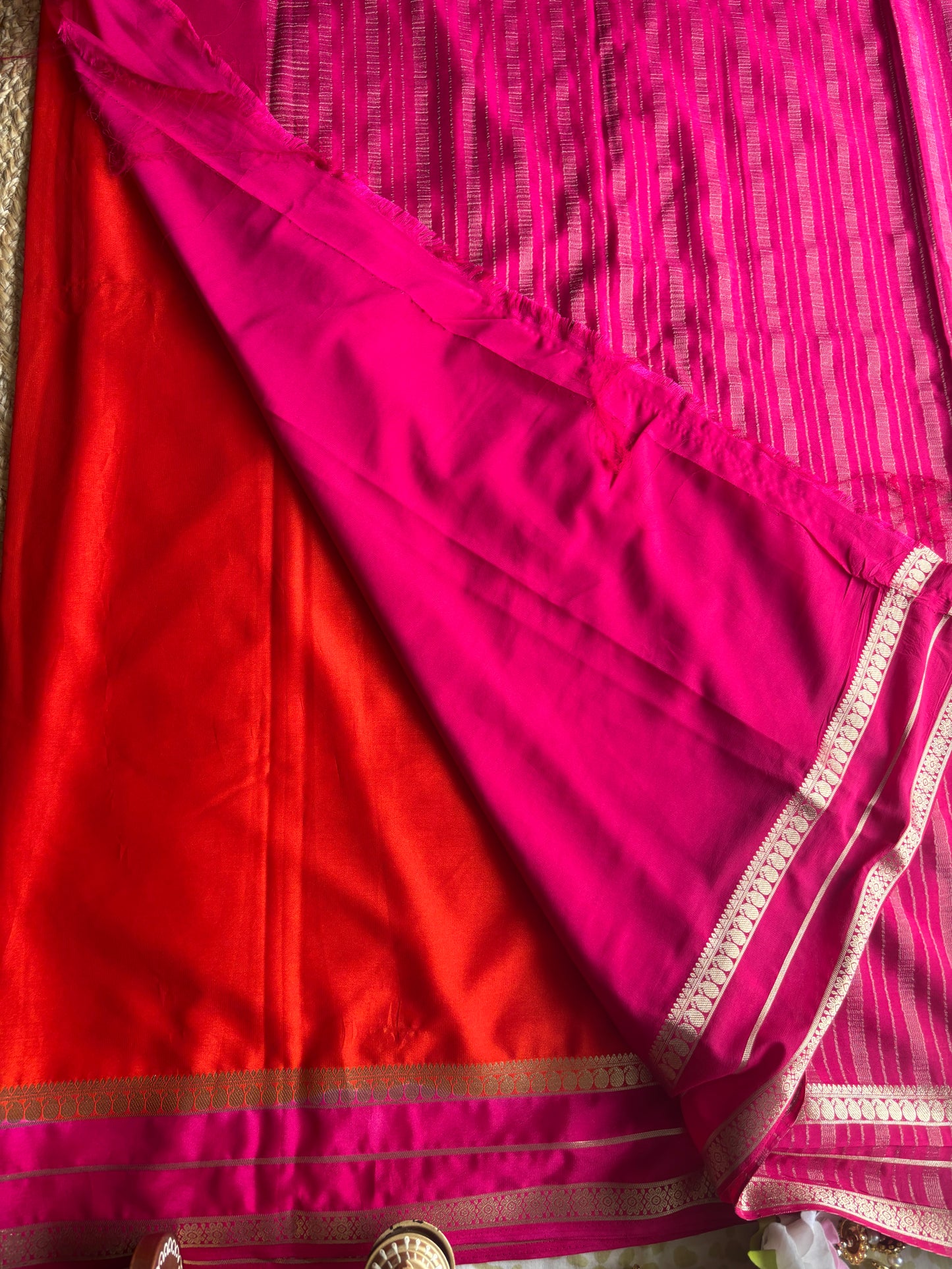 Pure Mysore Silk Mango Butta Border Saree