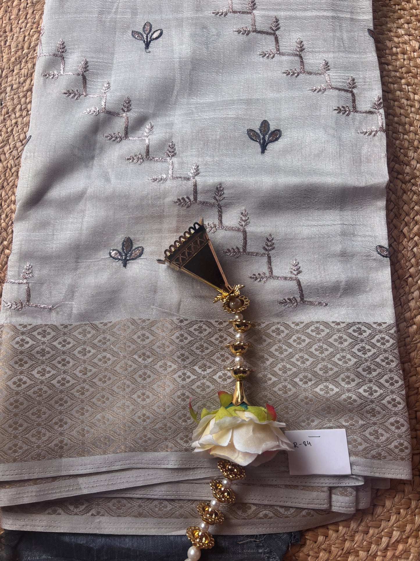 Grey Soft Dola Silk Saree (84)