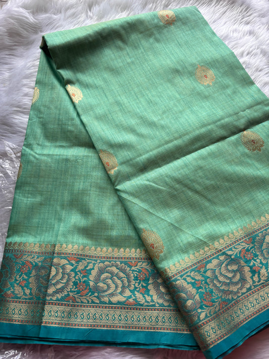 Pista Green Silk Saree