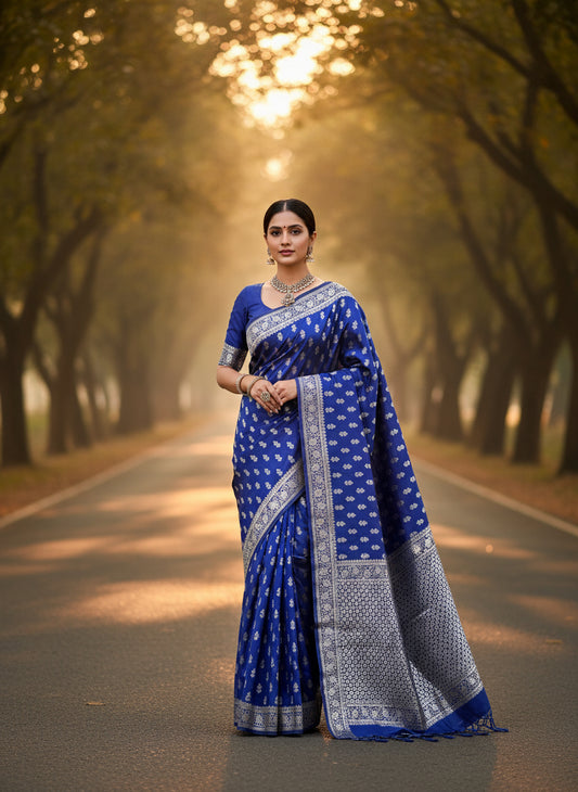 Dark Blue Silk Saree
