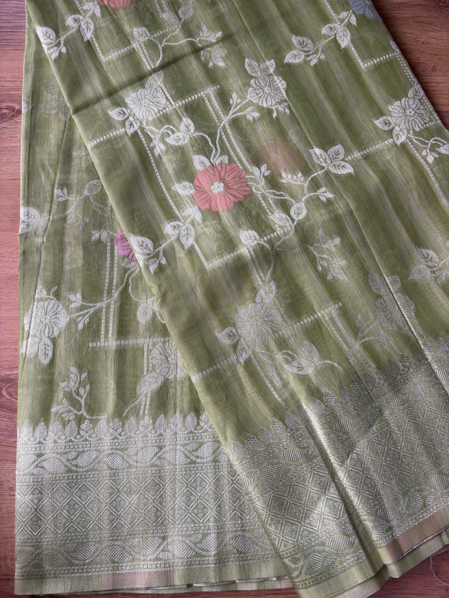 Pista Green Silk Saree