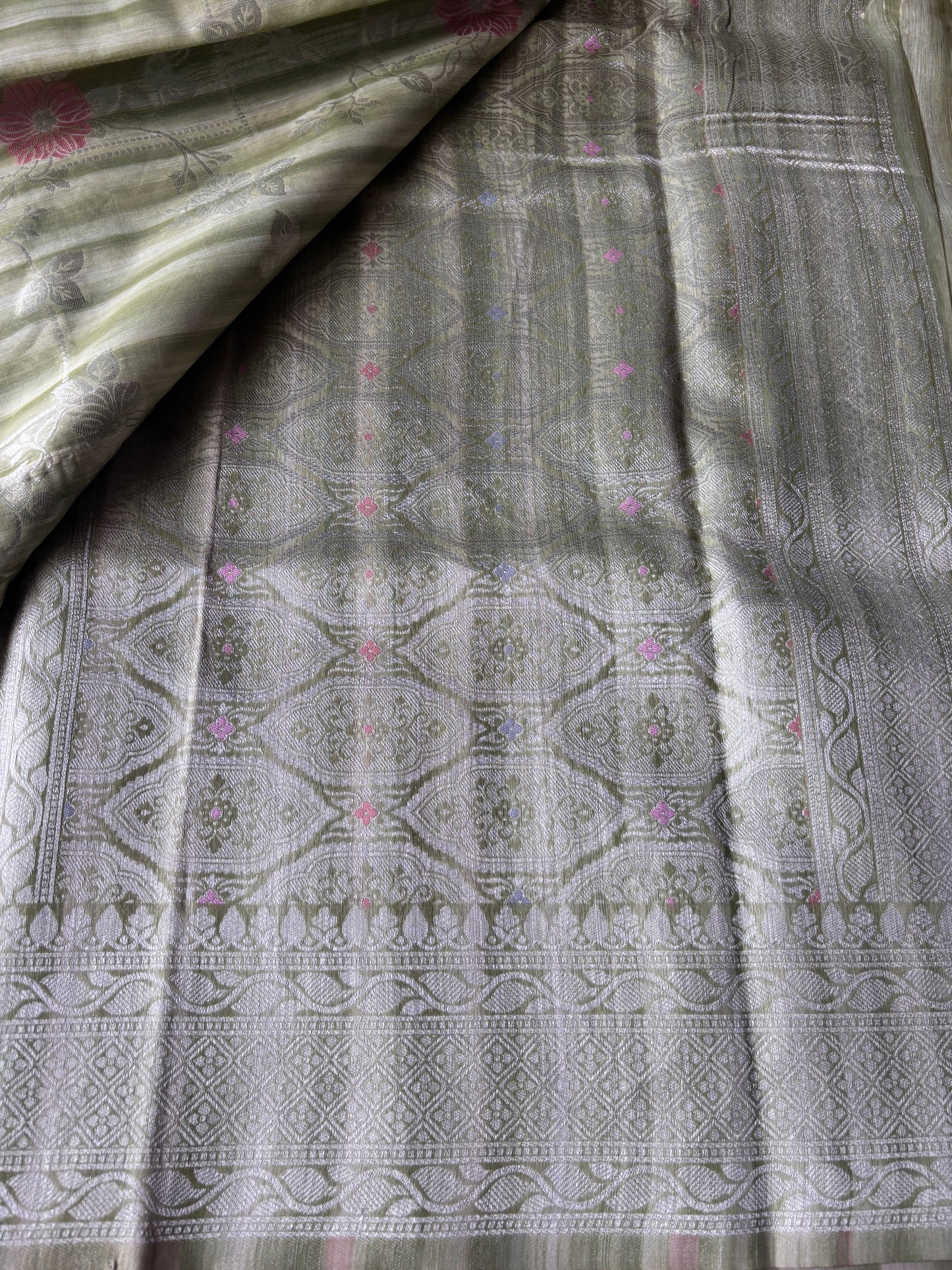 Pista Green Silk Saree