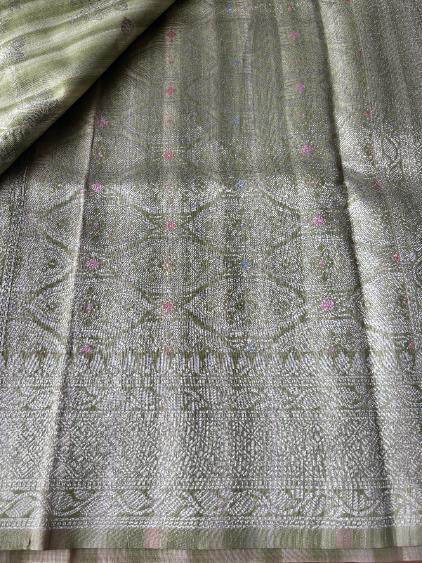 Pista Green Silk Saree