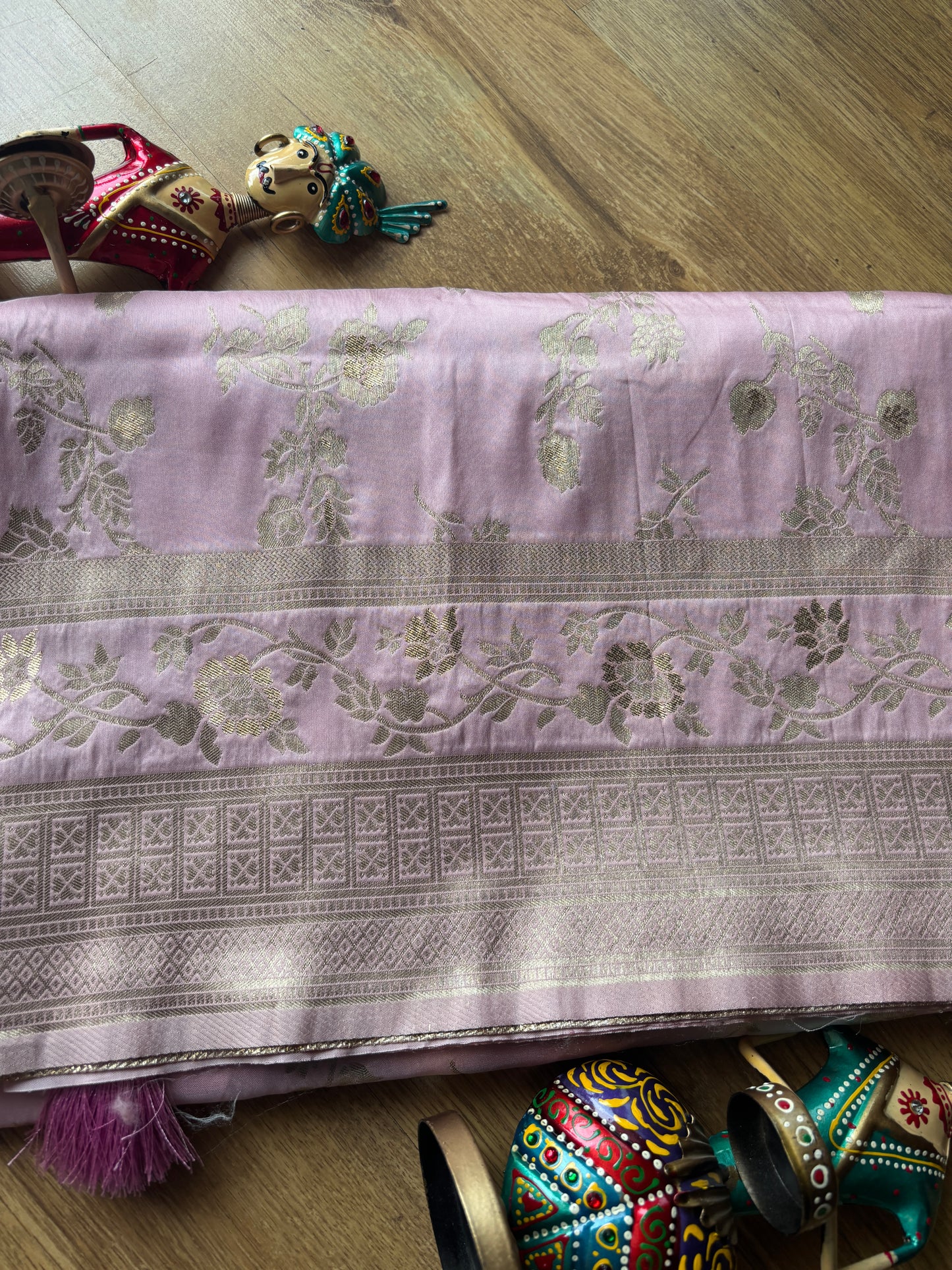 Baby Pink Banarasi Silk Saree