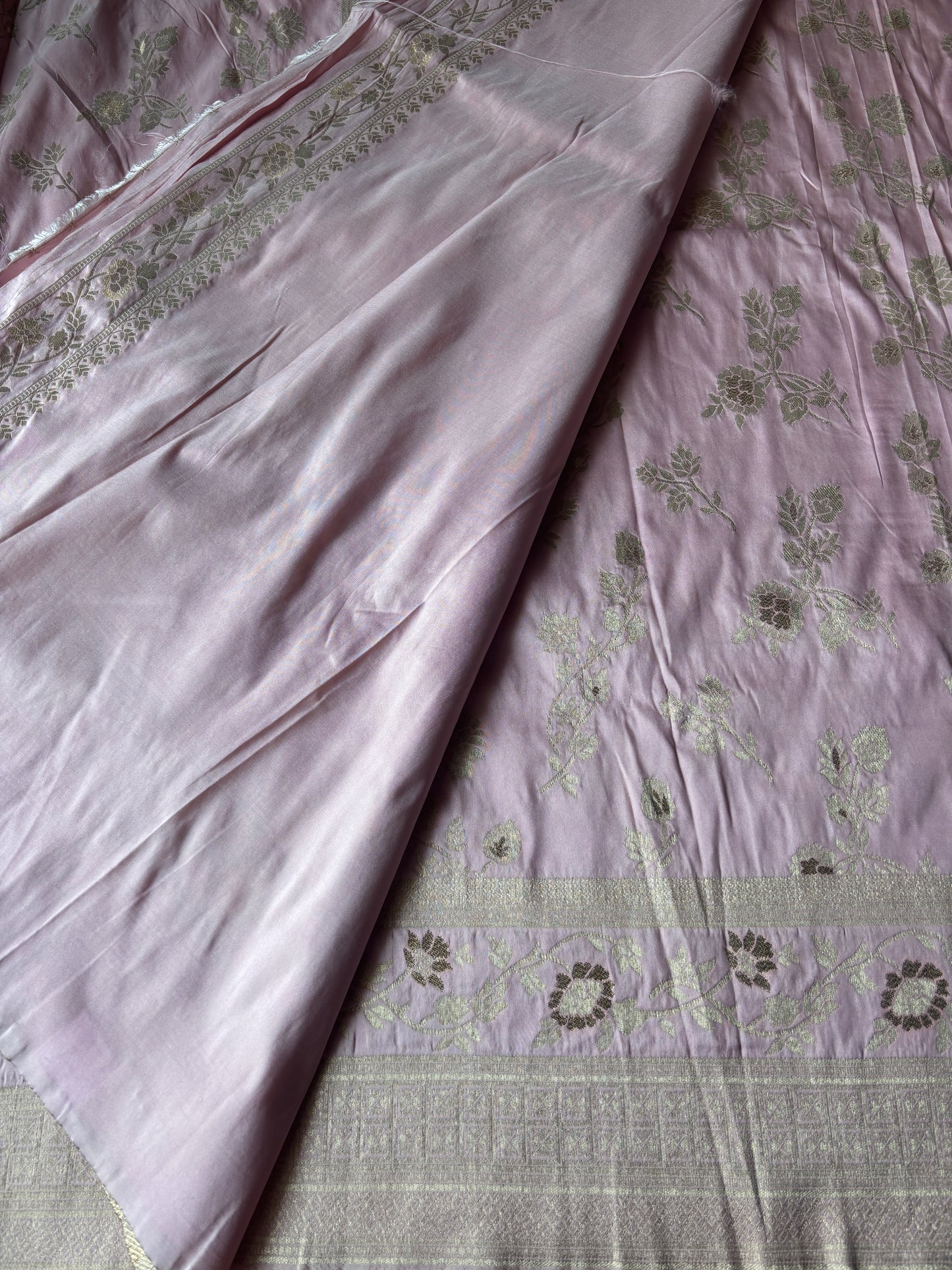 Baby Pink Banarasi Silk Saree