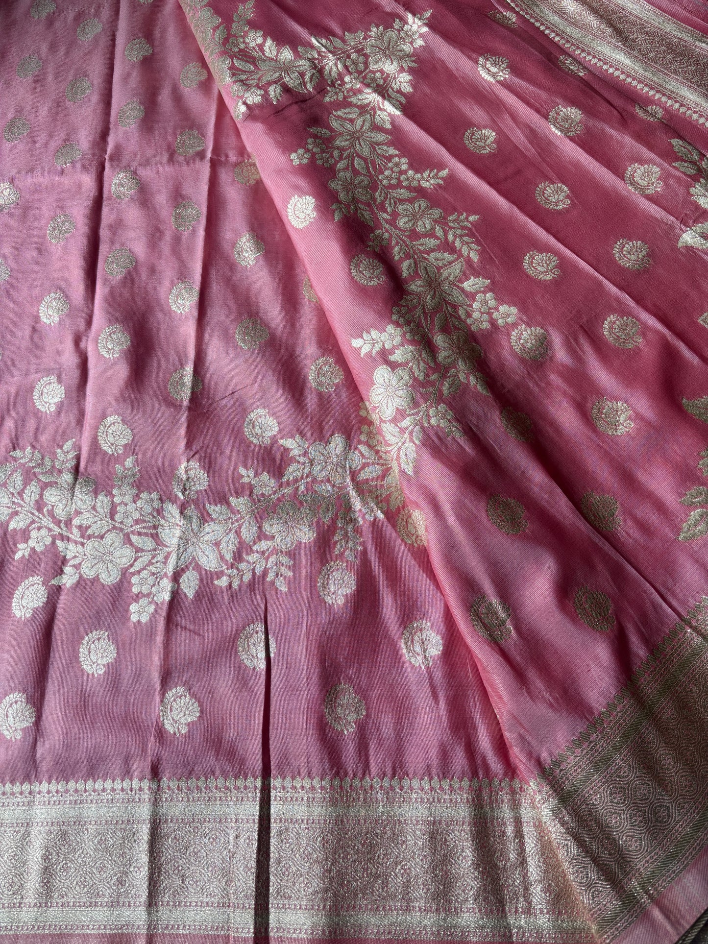 Baby Pink Banarasi Silk Saree(38)