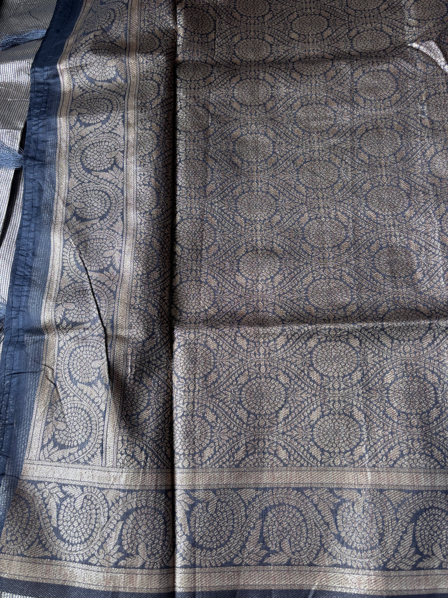 Grey Organza Silk Saree