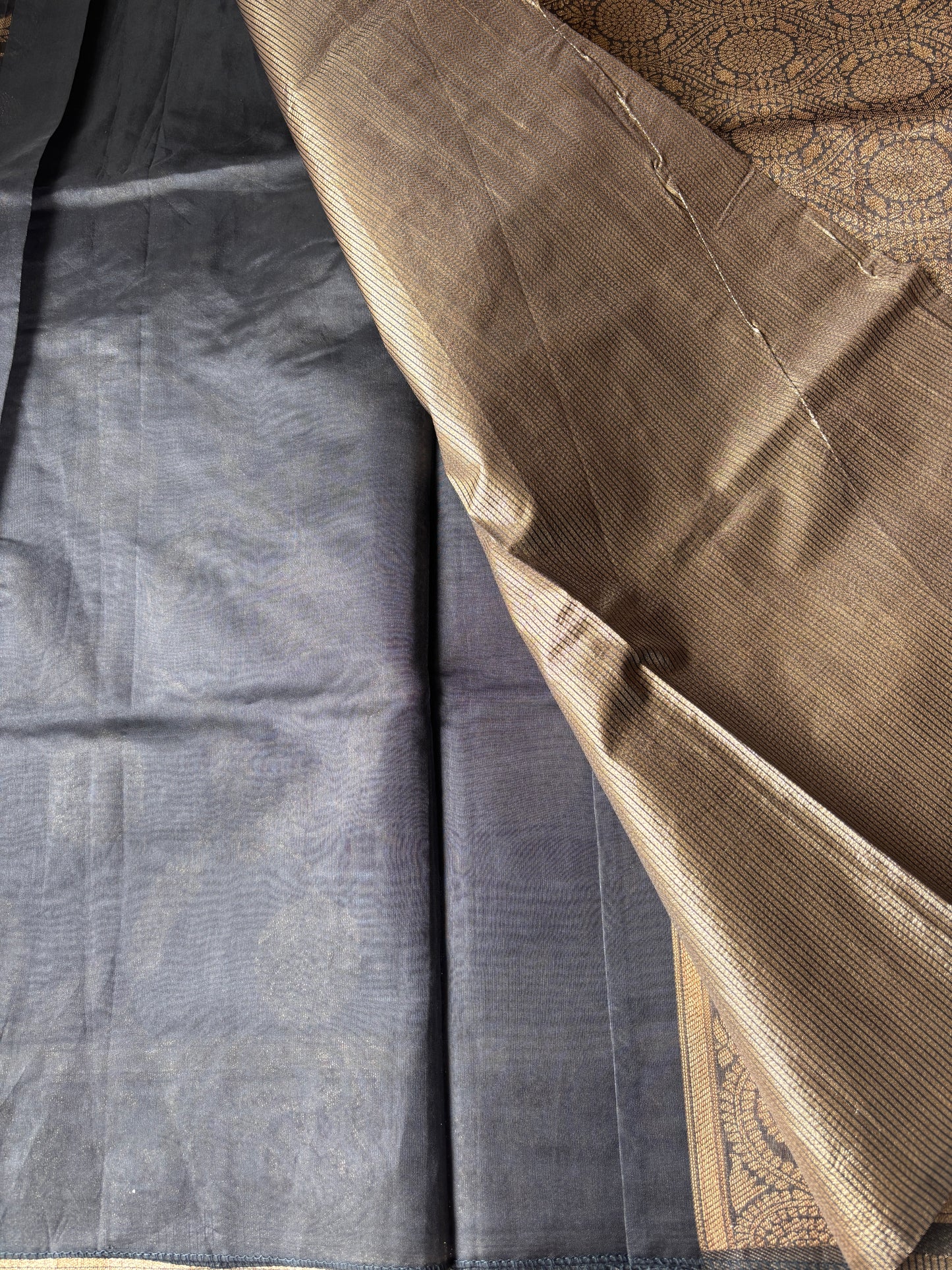 Grey Organza Silk Saree
