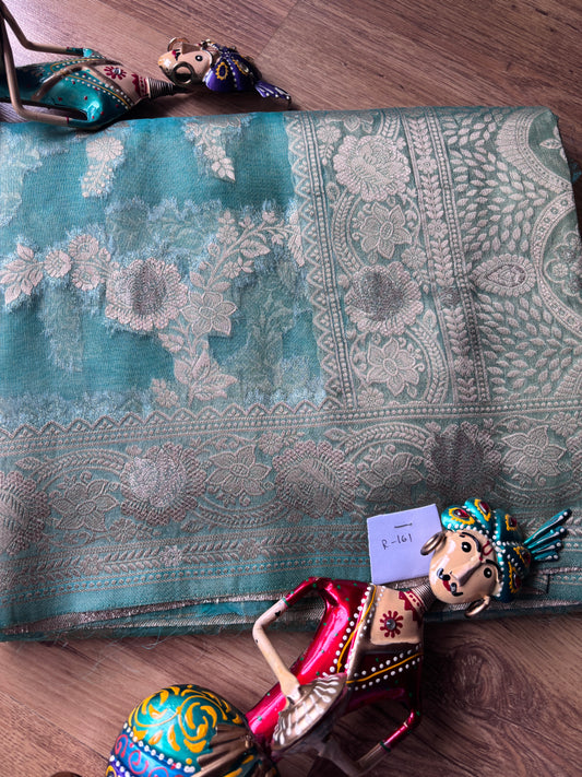 Green Organza Silk Saree