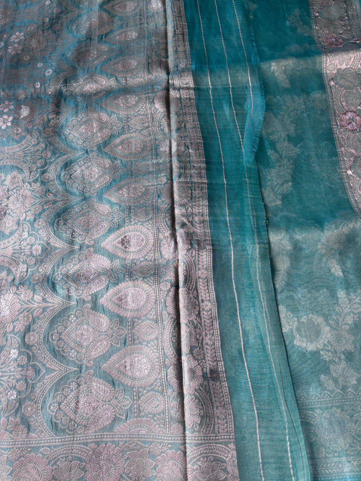 Green Organza Silk Saree