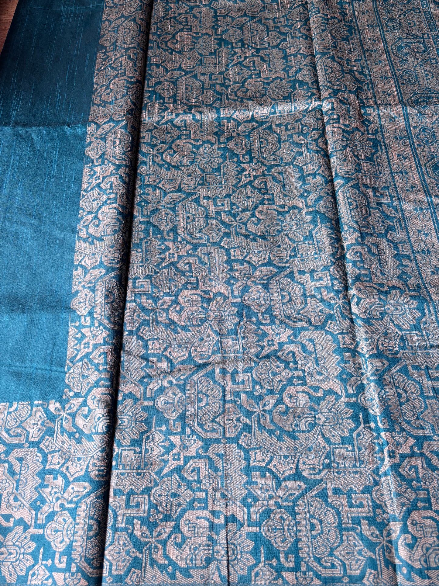 Rama Green Tussar Silk Saree