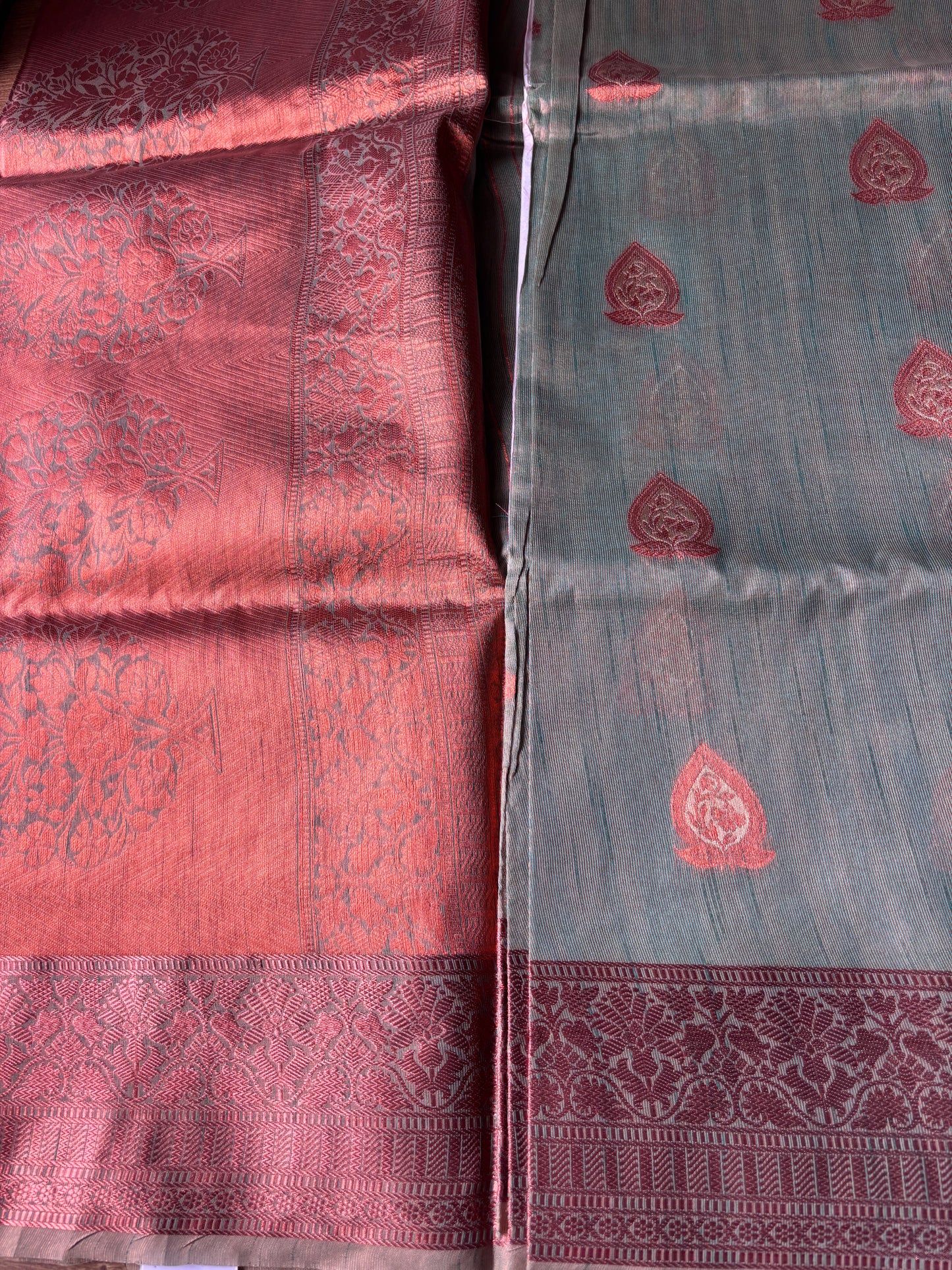 Pista Green Cotton shimmery Silk Saree(67)