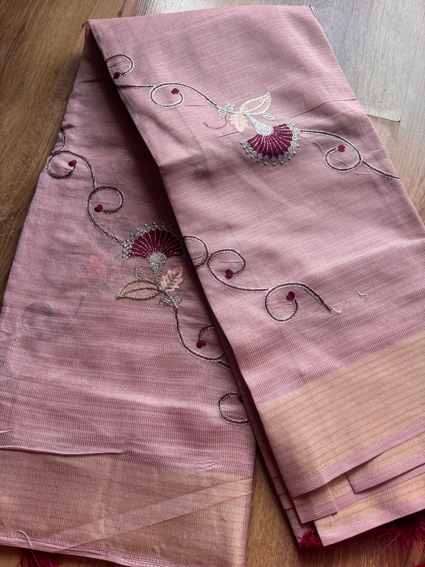 Light Peach(63) Cotton Silk Saree