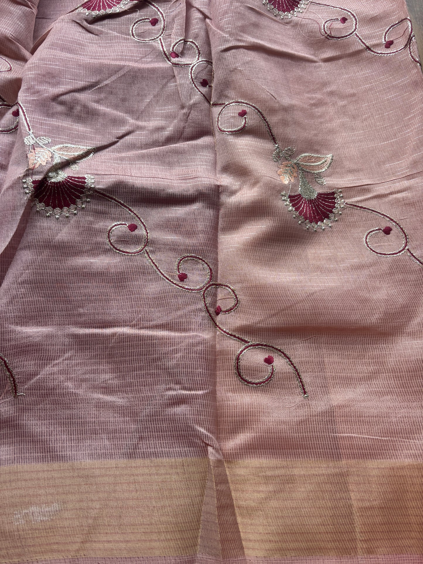Light Peach(63) Cotton Silk Saree