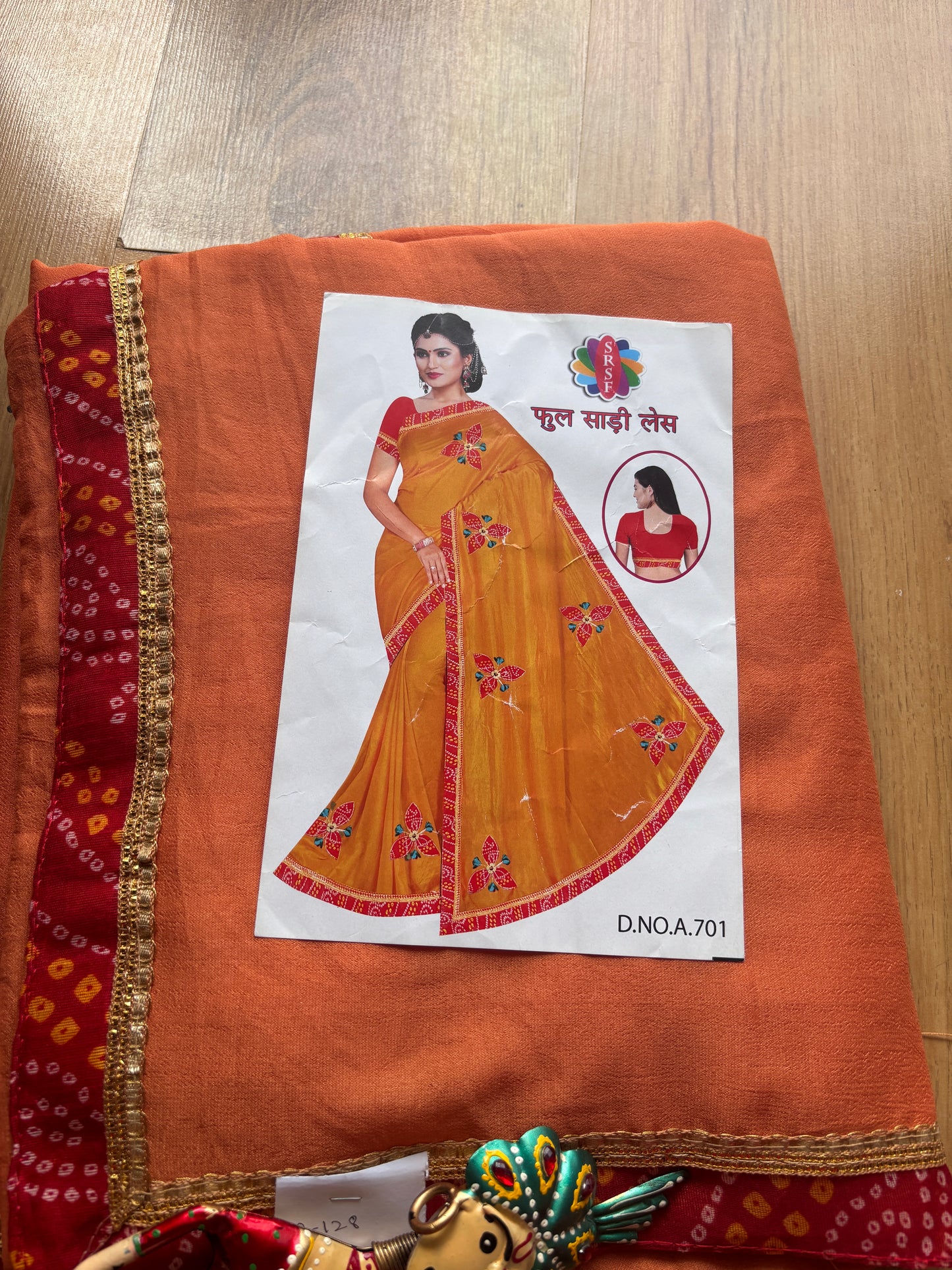 Orange Dola Silk Saree