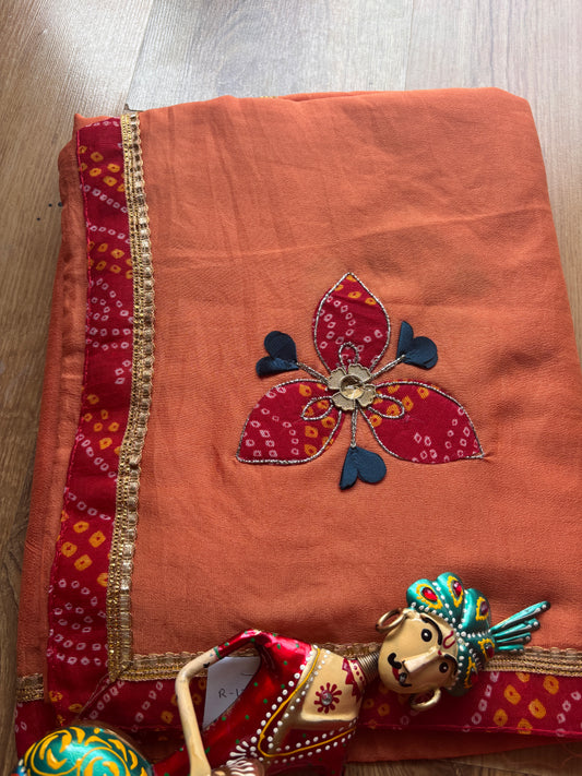 Orange Dola Silk Saree