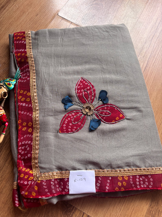 Grey Dola Silk Saree