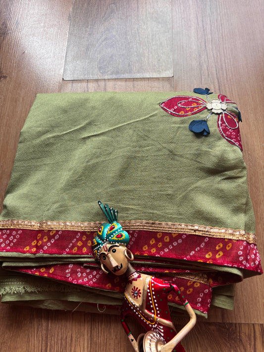 Pista Green Dola Silk Saree