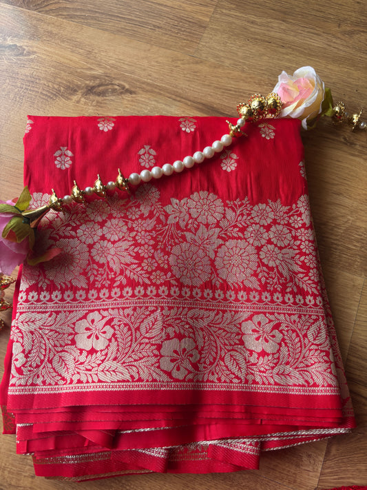 Red Banarasi Silk Saree