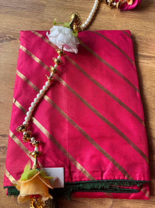 Rani Pink Lehariya Dola Silk Saree