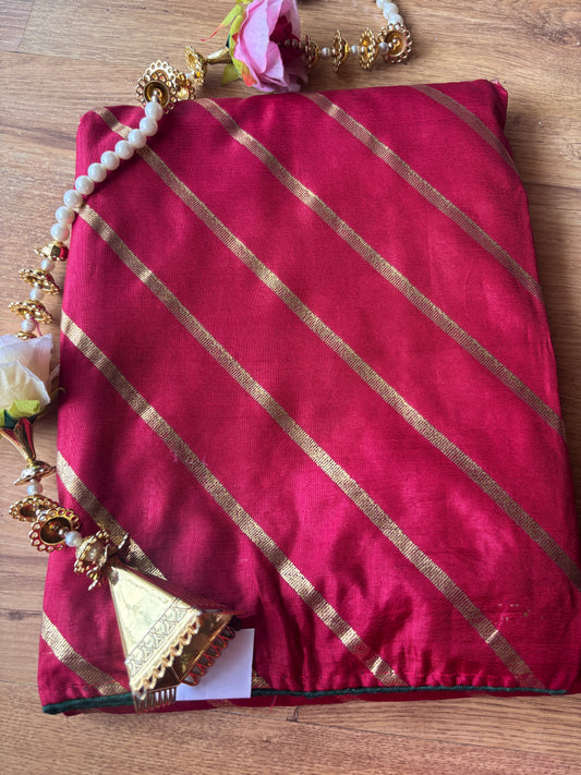 Maroon Lehariya Dola Silk Saree