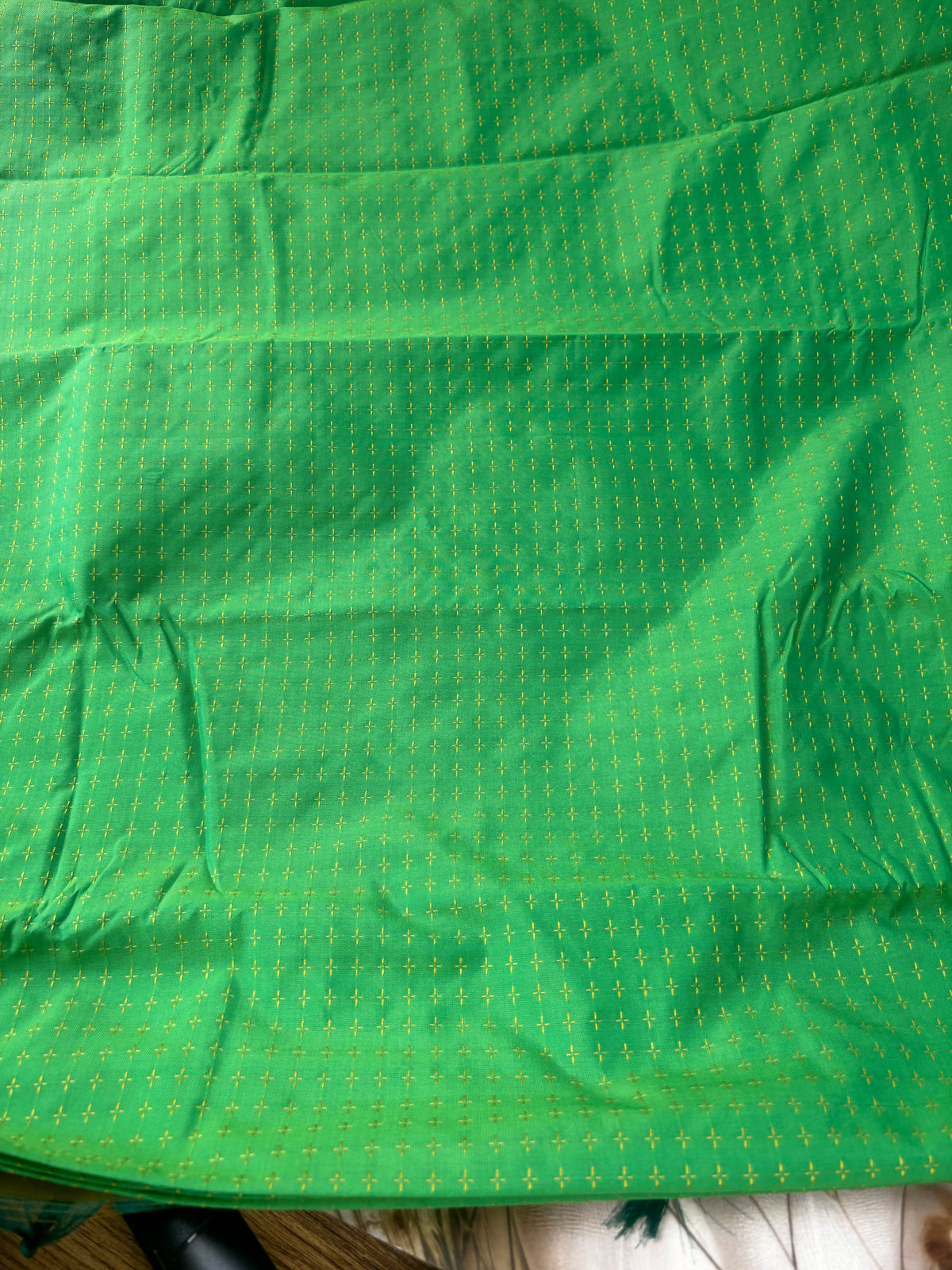 Vrindaa – Green & Yellow Soft Silk Saree