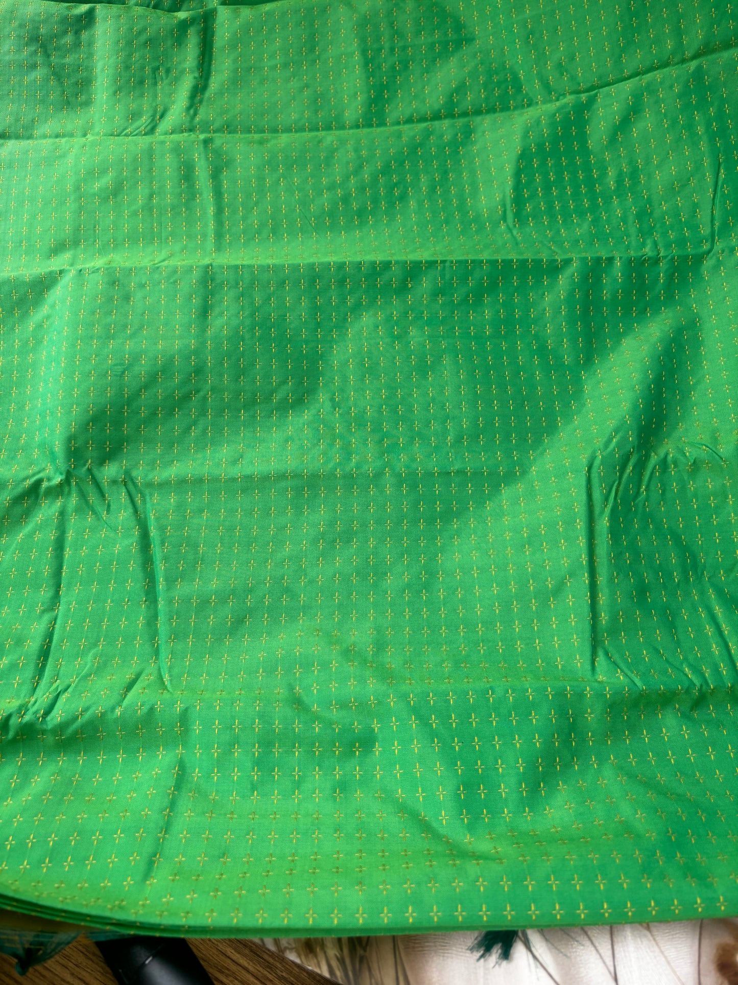 Vrindaa – Green & Yellow Soft Silk Saree