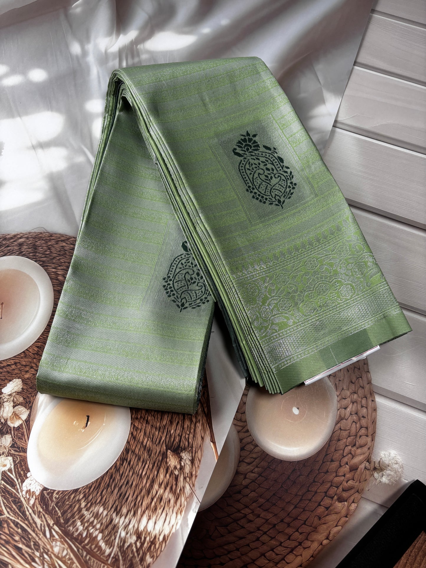 Swarnika - Mint Green Kanchivaram Soft Silk Saree