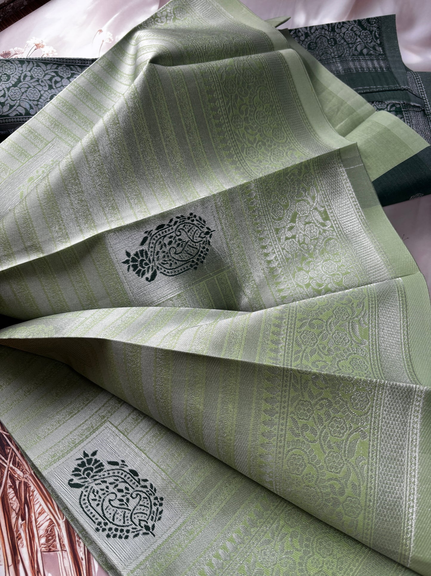 Swarnika - Mint Green Kanchivaram Soft Silk Saree