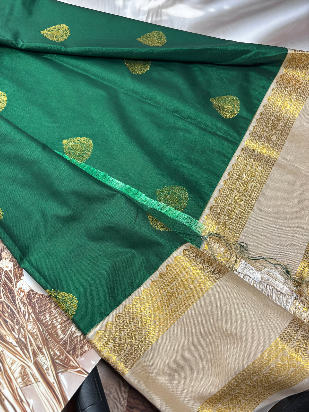 Emerald Grace Green Soft Silk Saree