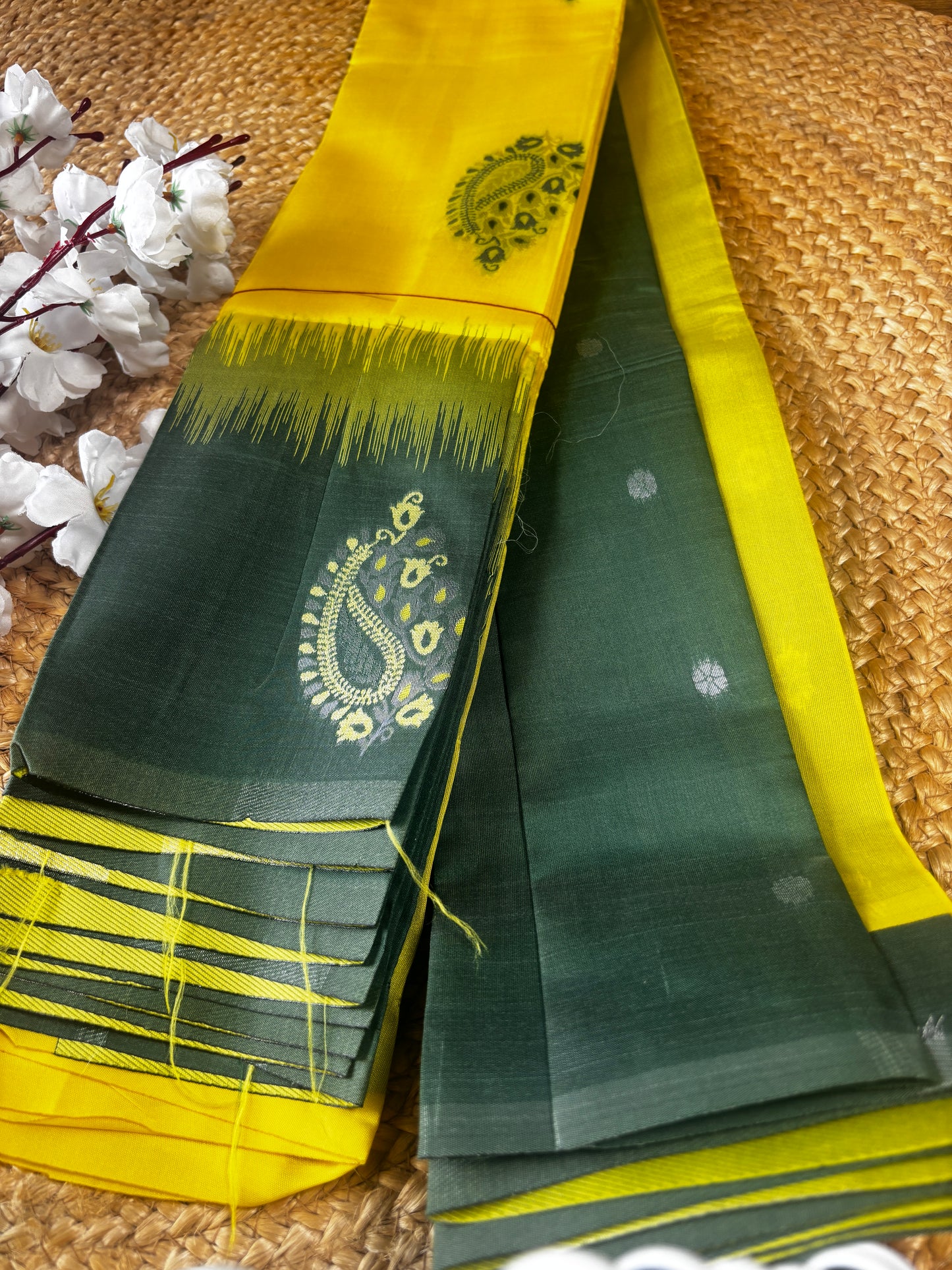 Harita Deepa3- Yellow and Green  Soft Kanchivaram Silk Saree