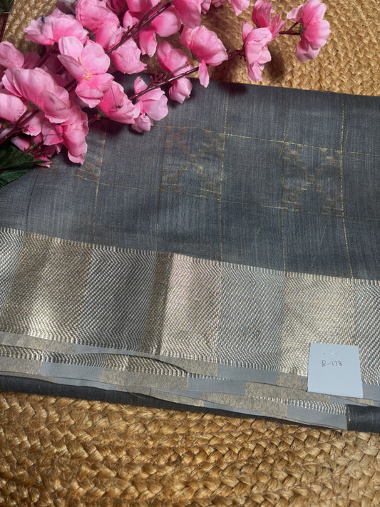 Aarohi Grey Cotton Silk Saree