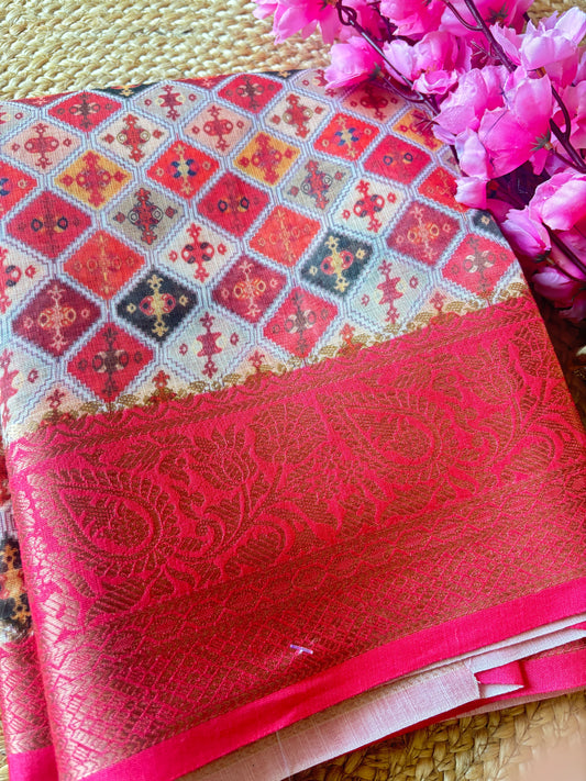 Rajkumari Pink – Cotton Silk Woven Saree