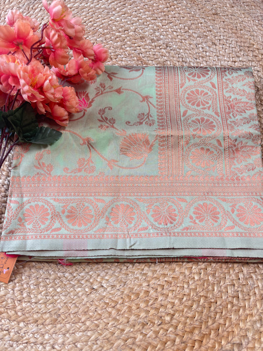 Green Pista Pushpa – Soft Silk Saree