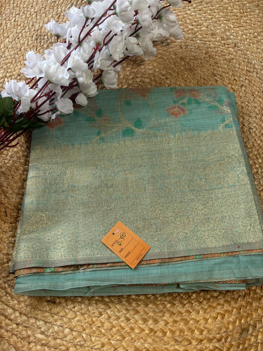 Radhika Sea Green Cotton Silk Saree