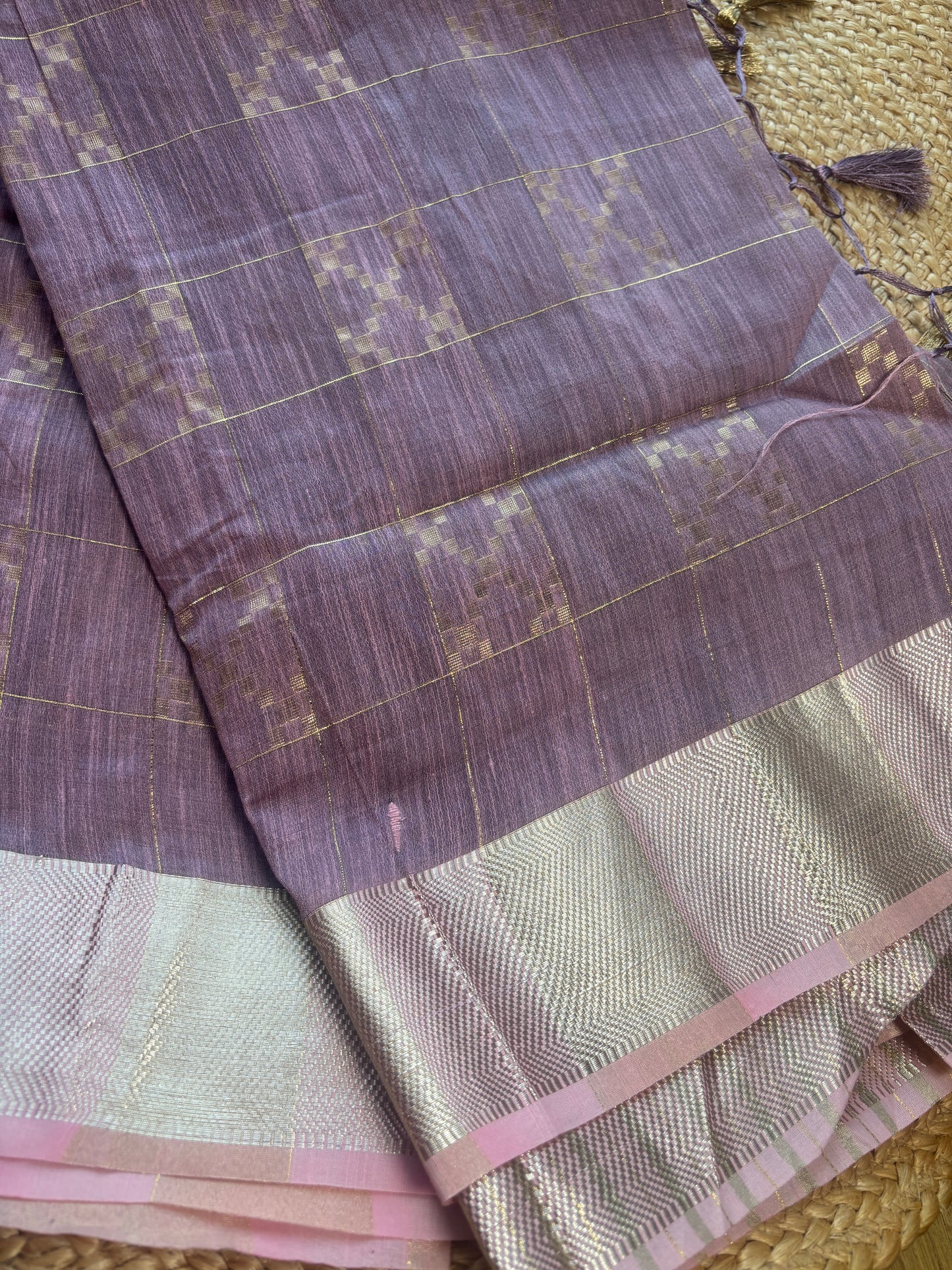 Arohi Pink Cotton Silk Saree