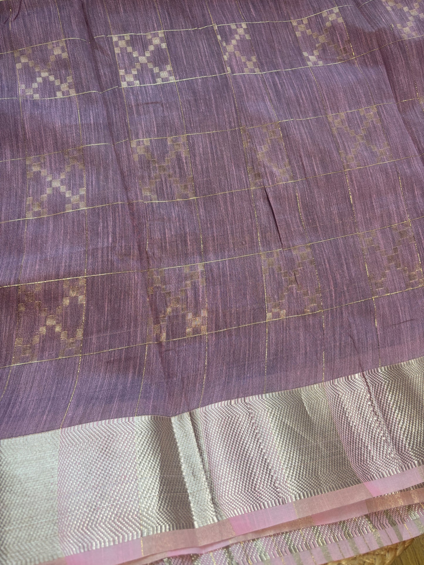 Arohi Pink Cotton Silk Saree