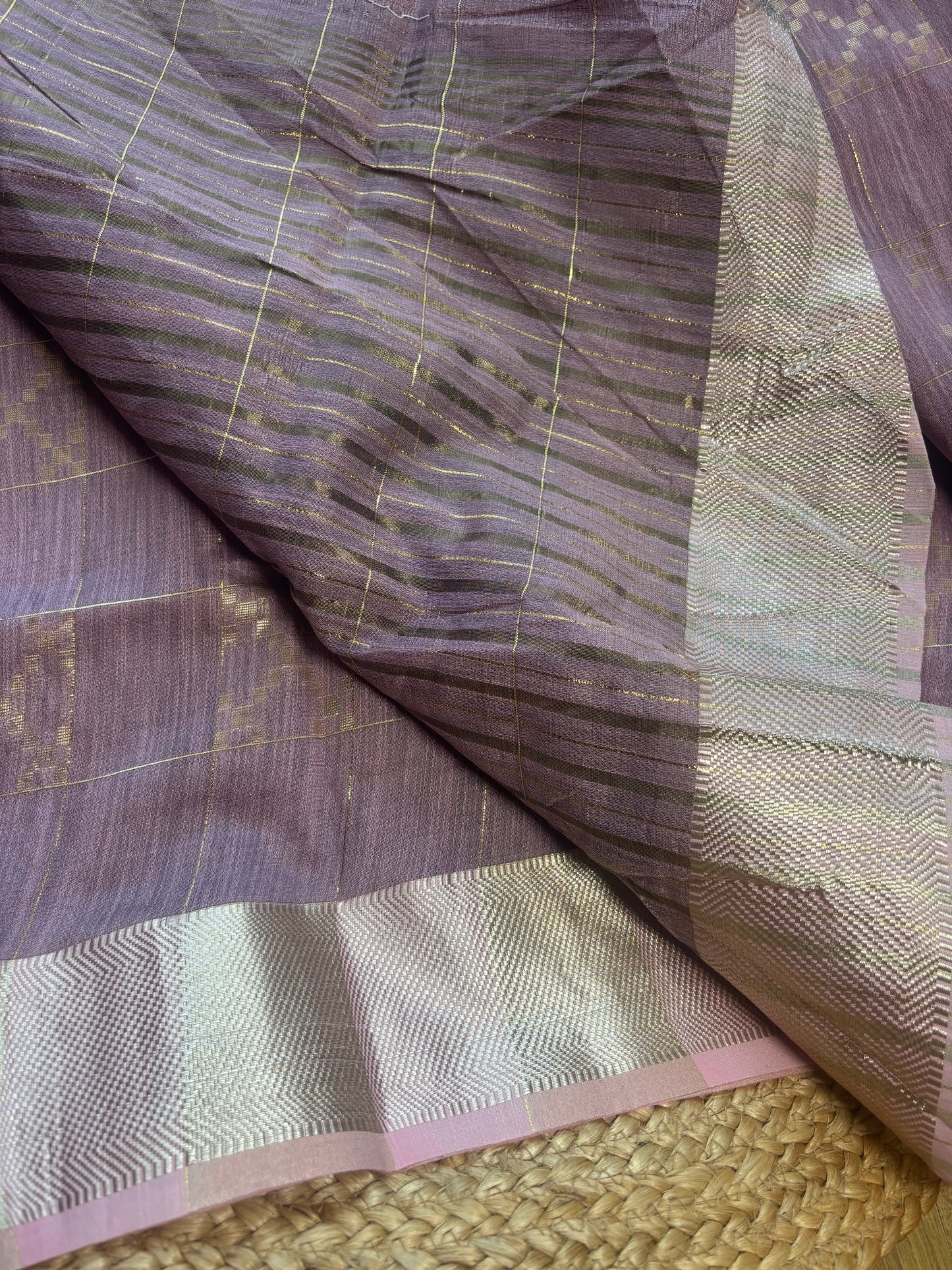 Arohi Pink Cotton Silk Saree