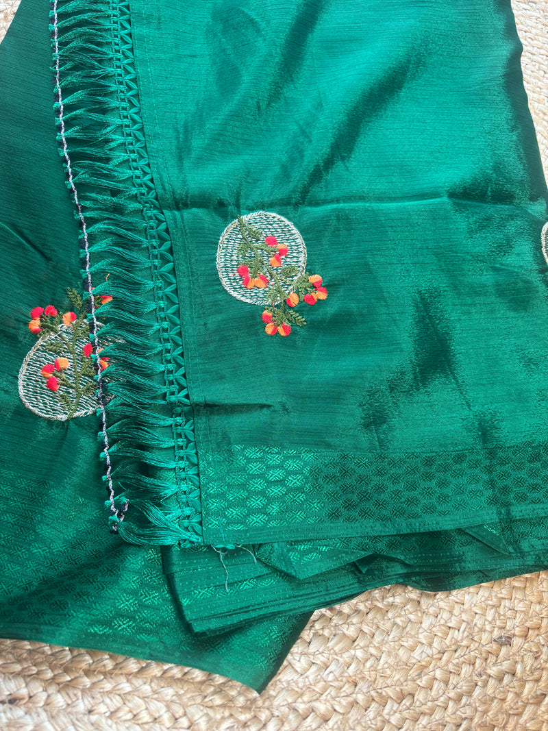 Nandini Green Dola Silk Saree