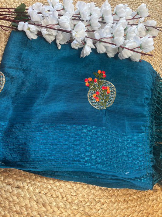 Nandini Blue Dola Silk Saree