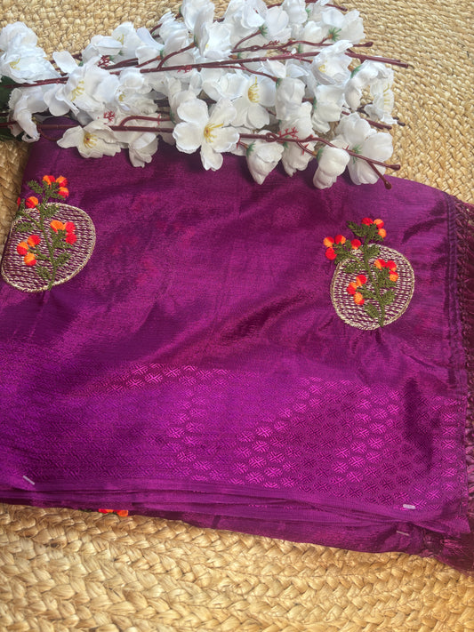 Nandini Purple Dola Silk Saree